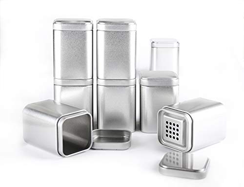 Tarros de especias con tapas aromáticas